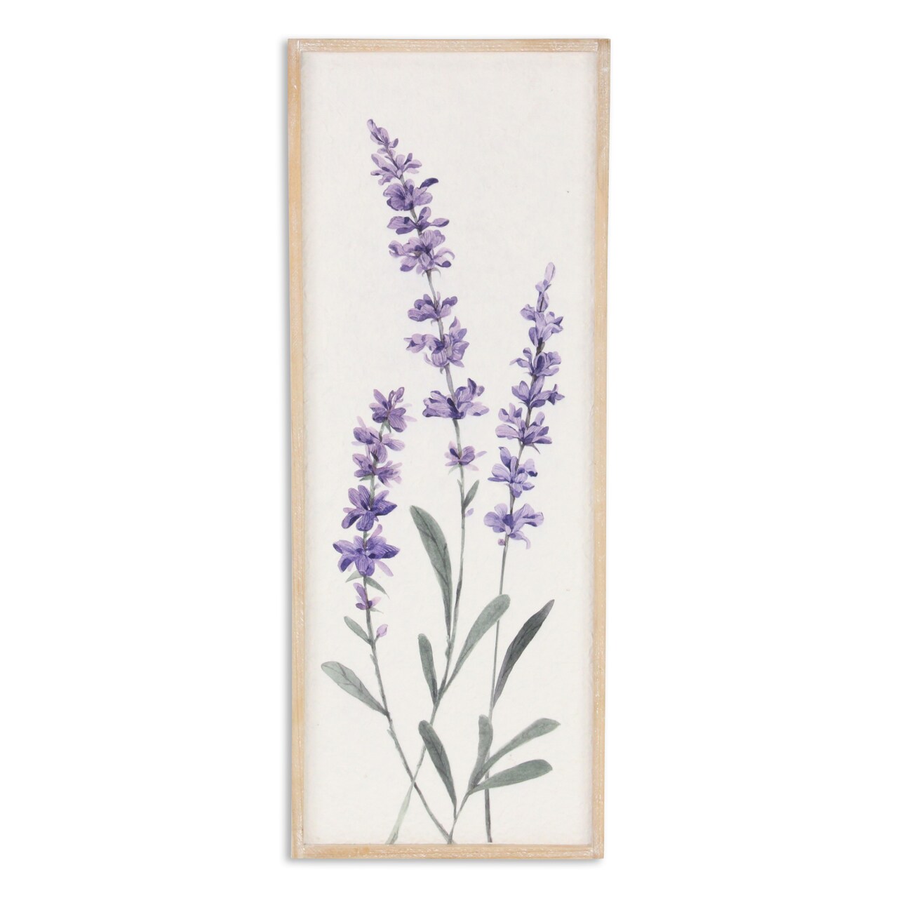 Contemporary Home Living Lavender Bouquet Framed Rectangular Wall Art - Purple and Green - 32" x 12.25"